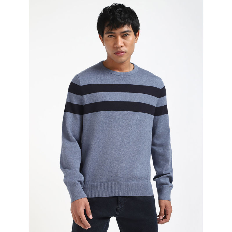 Tommy Hilfiger Blue Colorblock Regular Fit Sweater (M)