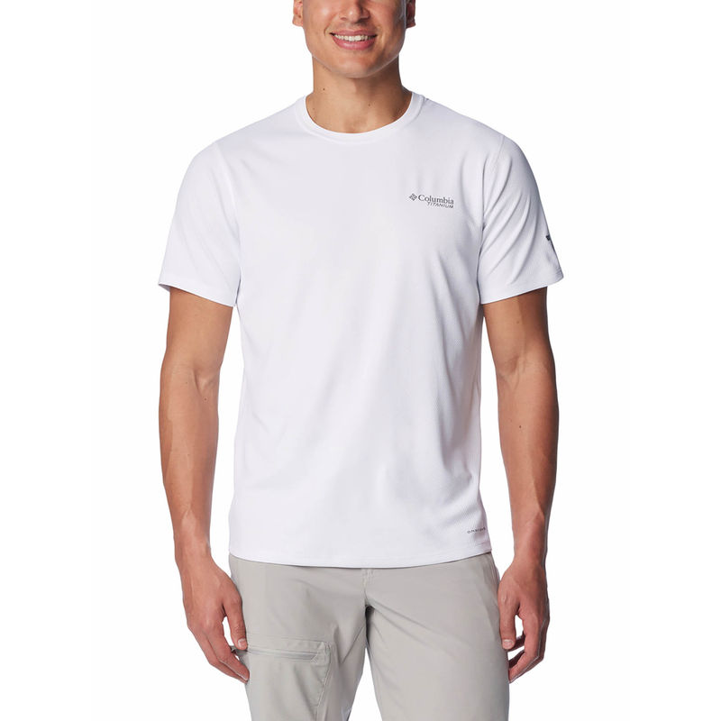 Columbia Mens White Omni-Shade Summit Valley Short Sleeve Crew Tshirt (M)