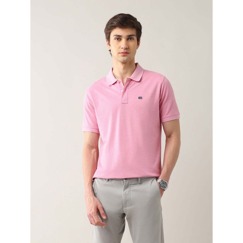 Arrow Sports Men Pink Cotton Half Sleeves Polo T-Shirt (M)