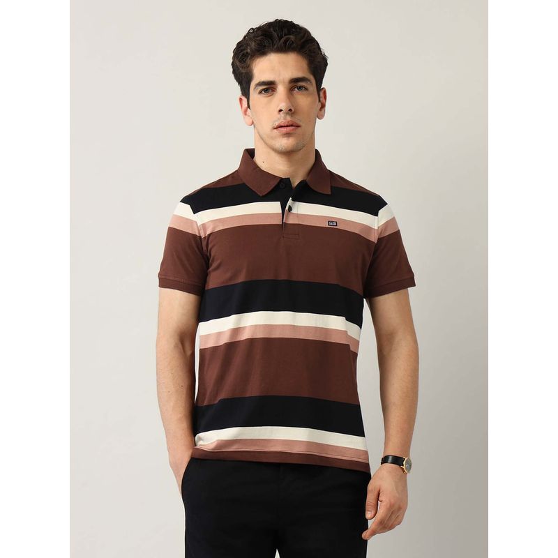 Arrow Sports Men Black Cotton Half Sleeves Polo T-Shirt (L)