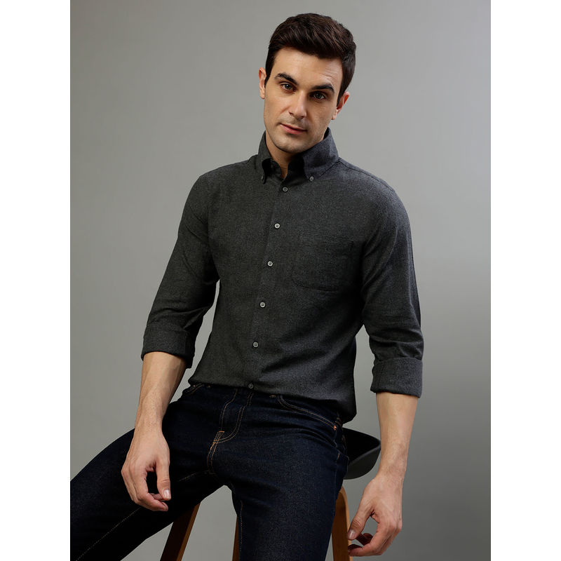 Bruun & Stengade Men Solid Button Down Collar Shirt (46)