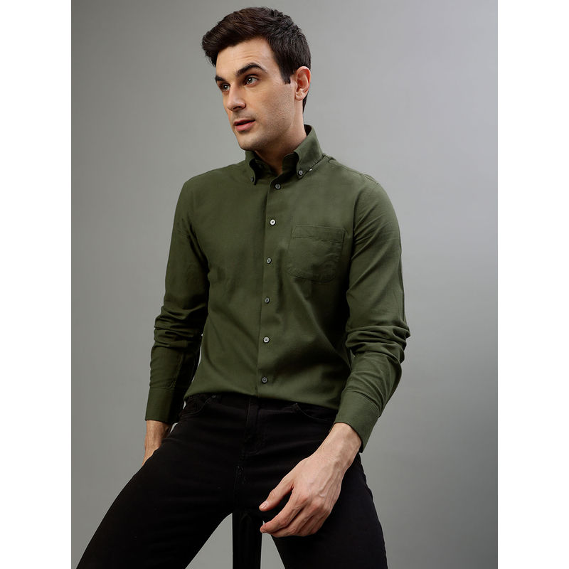 Bruun & Stengade Men Solid Button Down Collar Shirt (38)