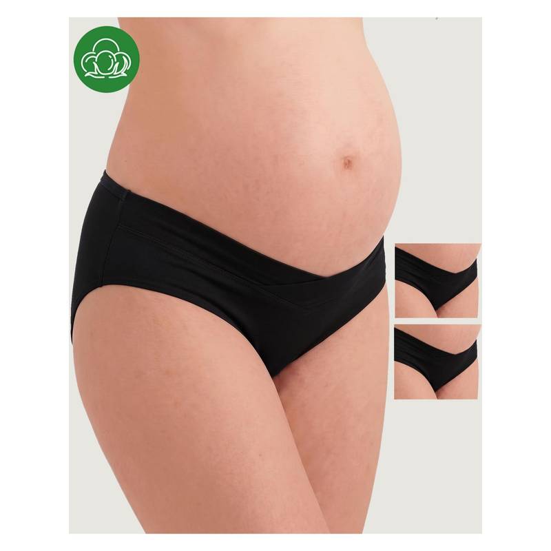 Inner Sense Women's Organic Cotton Antimicrobial Maternity Panty (pack Of 3) - Black (M)
