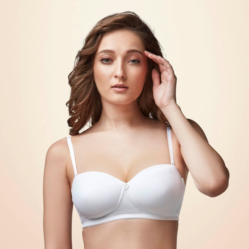 Buy Zivame Padded Wired 3/4th Coverage Strapless Bra - Buff Online at Best  Prices in India - JioMart.