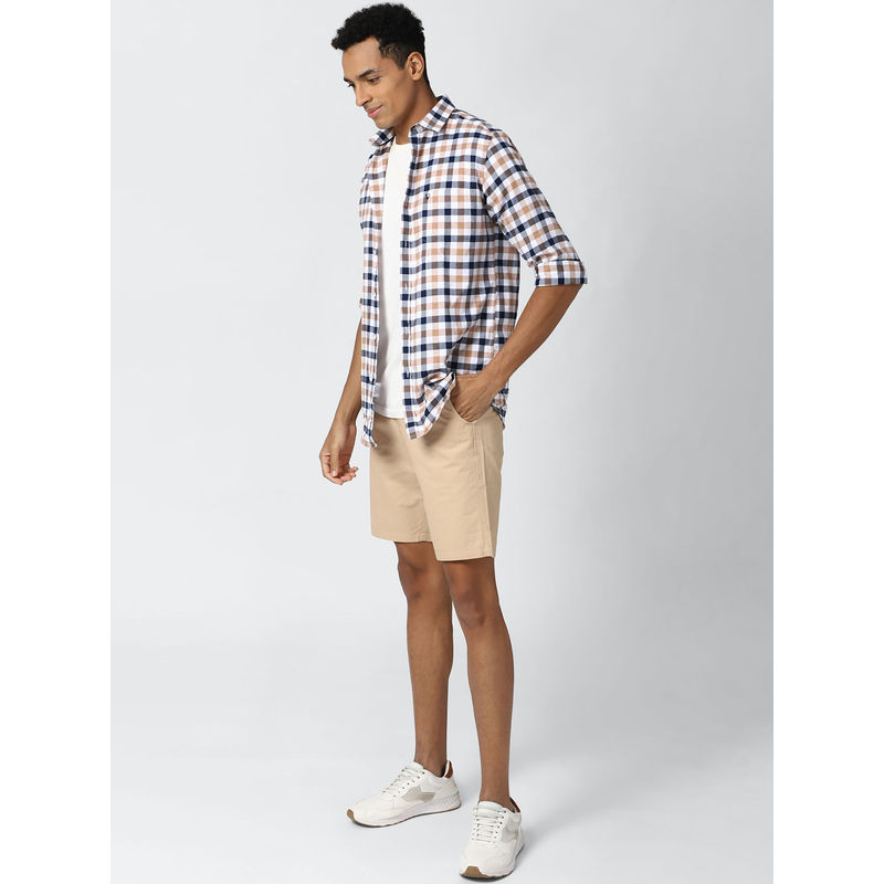 Peter England Casuals Beige Shorts (36)