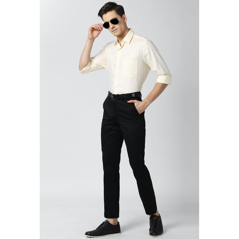 Peter England Casuals Men Black Casual Trousers (30)