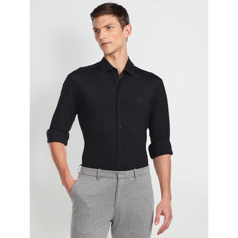 Arrow Newyork Cutaway Collar Solid Knit Shirt (40)