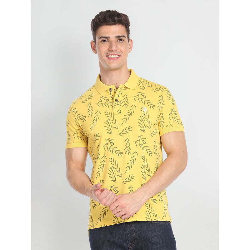 U.S. POLO ASSN. Slim Fit Floral Print Polo Shirt (L)