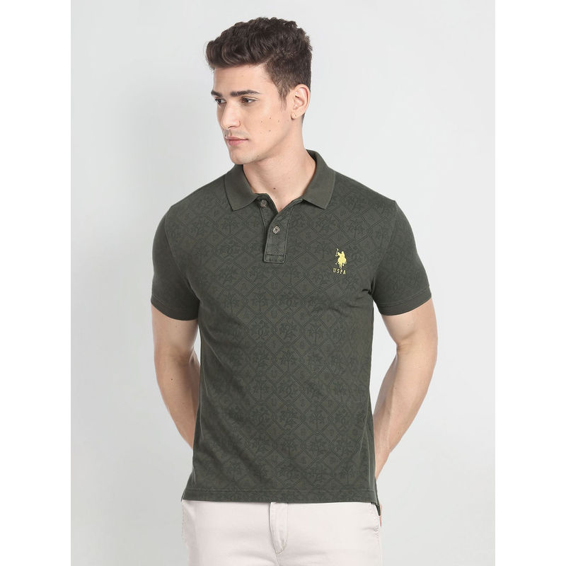 U.S. Polo Assn. Denim Co. Floral Print Cotton Polo Shirt (2XL)