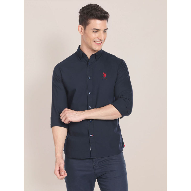 U.S. POLO ASSN. Solid Slim Fit Shirt (L)
