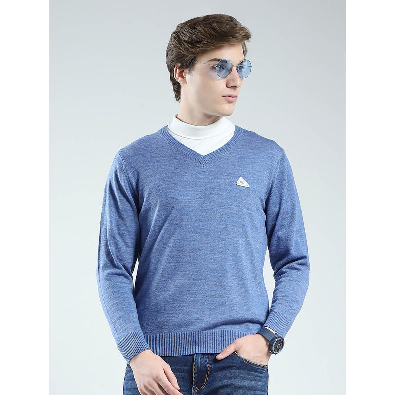 Monte Carlo Men Blue Solid Sweater (2XL)