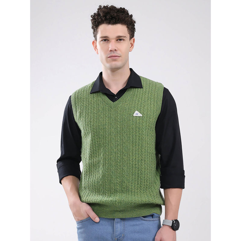 Monte Carlo Men Green Textured Sweater (3XL)