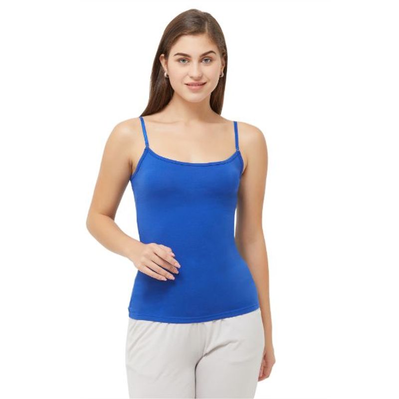 SOIE Women'S Royal Blue Cotton Spandex Slip (M)