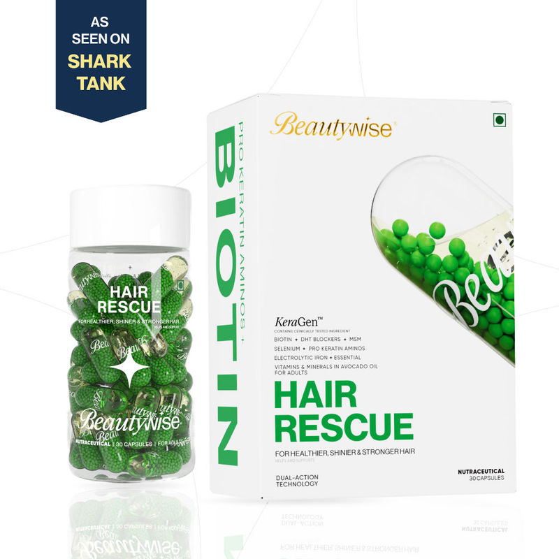 Beautywise Hair Rescue Biotin & Keratin Hair Aminos Vitamins, DHT Blocker for Hairfall Capsules