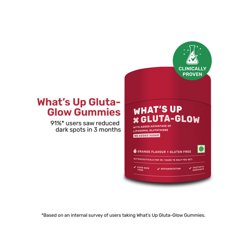 What's Up Wellness Glutathione Gummies with Vitamin C, Radiant & Youthful Skin