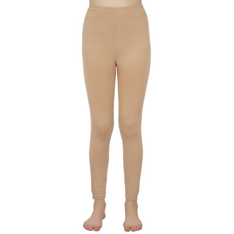 Buy MOPAS Leggings - Women's Fleece Lined Solid Color Full Length Leggings  Free Size - Beige at Amazon.in