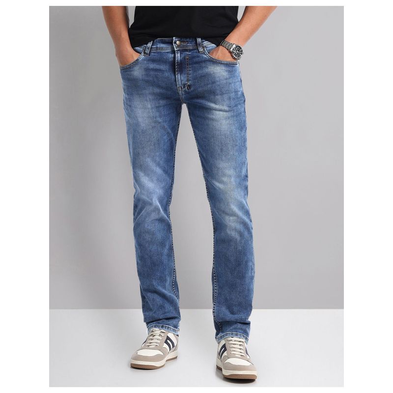 AD By Arvind Stone Wash Slim Fit Jeans (38)
