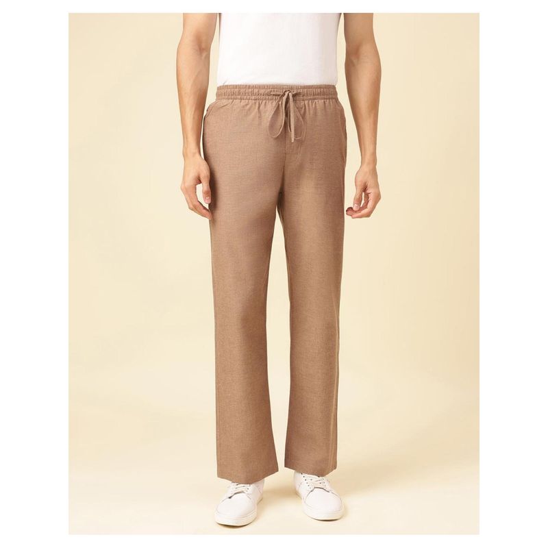 Fabindia Off White Cotton Full Length Drawstring Pant (38)