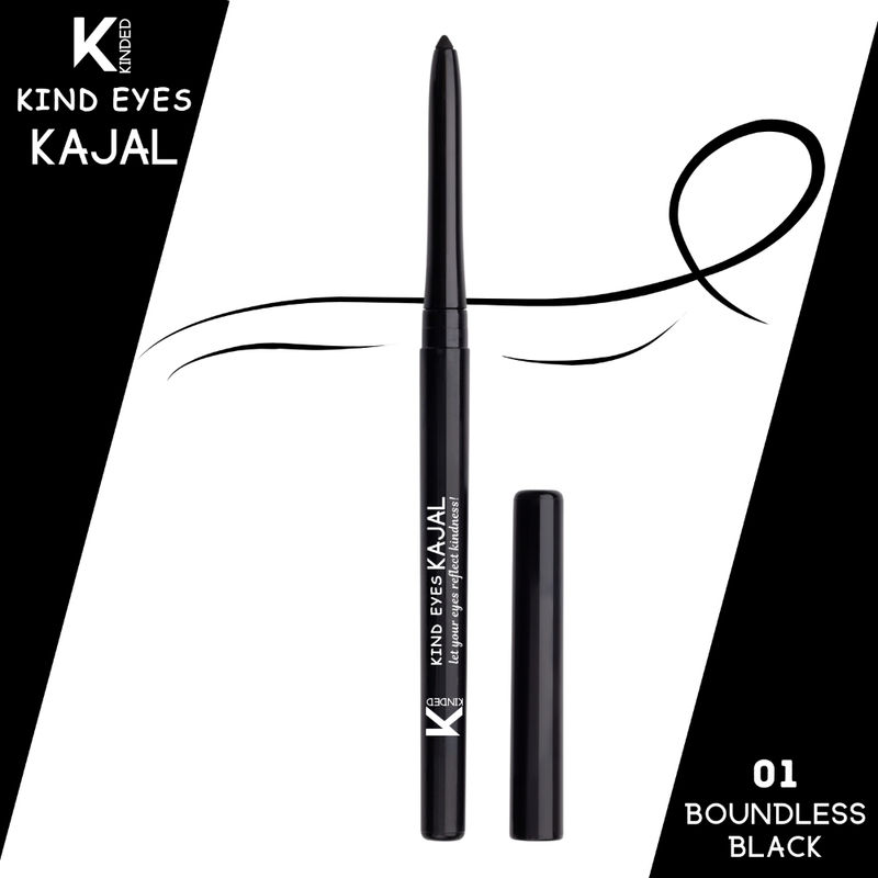 KINDED Kind Eyes Kajal 3 In 1 Kohl Kajal Eye Liner Smokey Eye Shadow - 01 Boundless Black