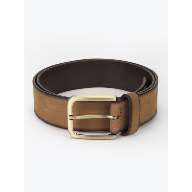ADITI WASAN Genuine Leather Tan Mens Belt (30)
