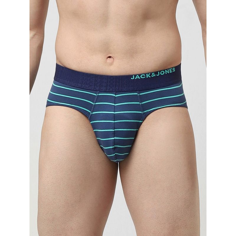 Jack & Jones Men Stripes Blue Brief (M)