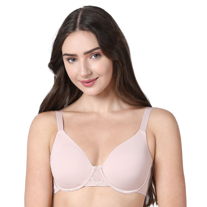 Enamor F039 Spacer Minimizer Full Support Bra NonPadded Wired High Coverage Sheer Quartz