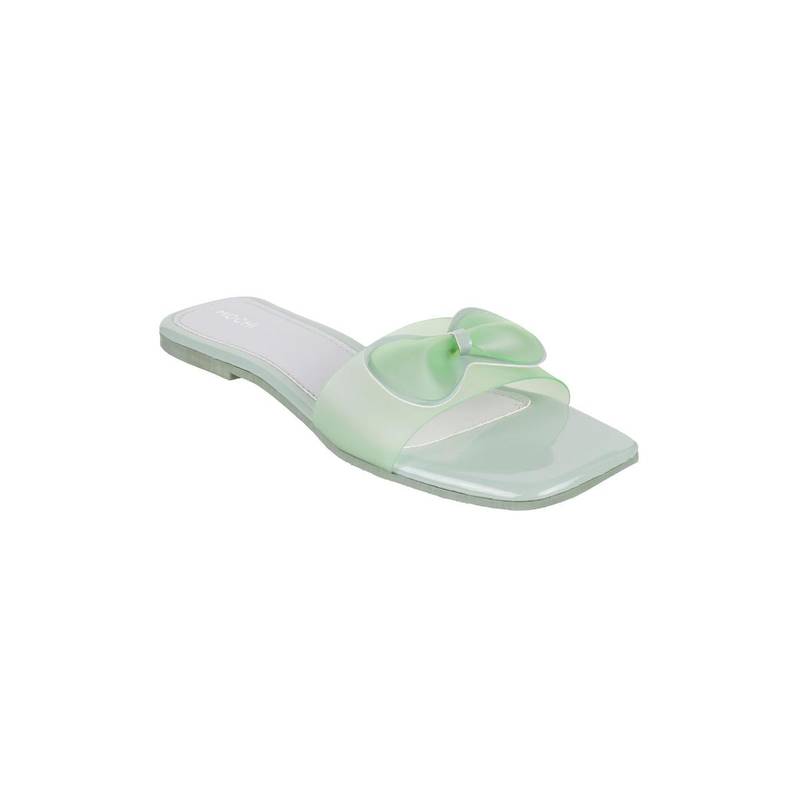 Mochi Womens Green Flat Mules (EURO 37)