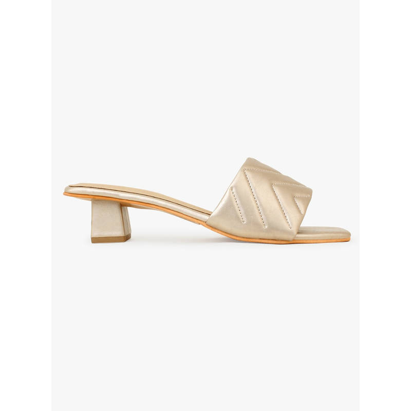 Insaddlers Caual Blocke Heeled Sandals Gold (EURO 37)