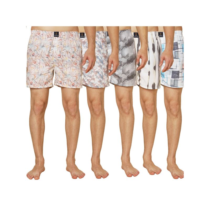 Urban Scottish Men Lightweight Digital Print Boxers (Pack of 5) (S)