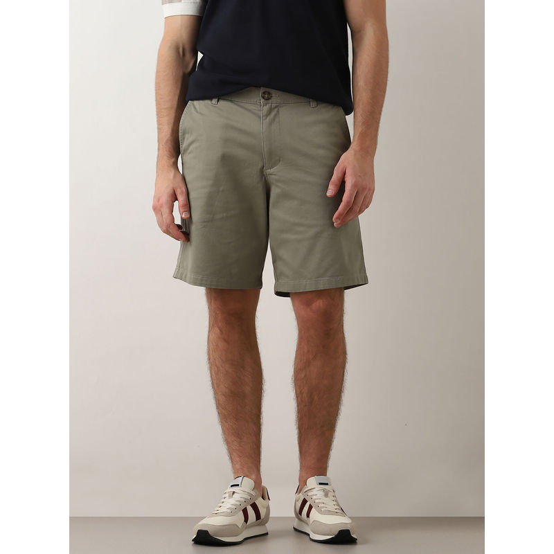 Selected Green Mid Rise Cotton Chino Shorts (30)