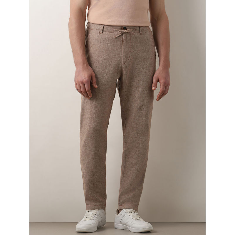 Selected Brown Mid Rise Linen Pants (32)
