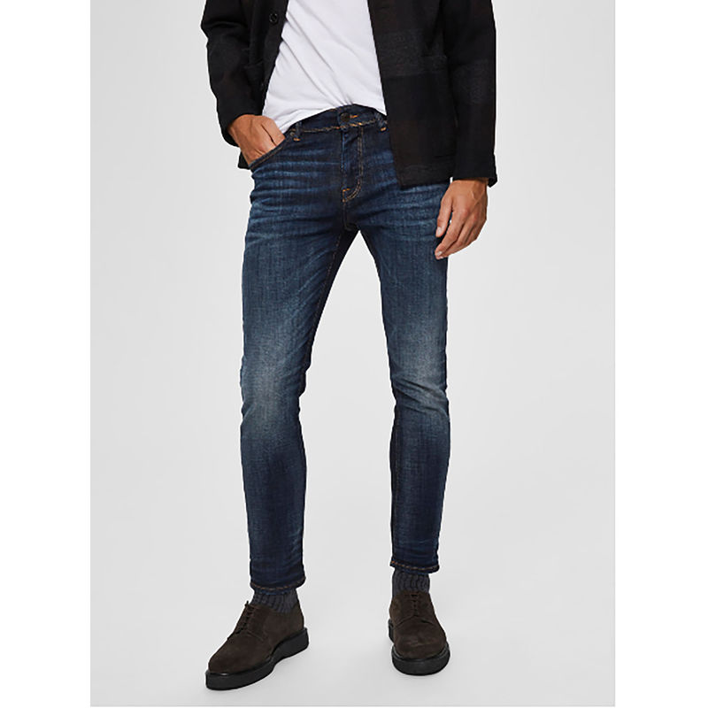 Selected Blue Mid Rise Washed Slim Fit Jeans (29)