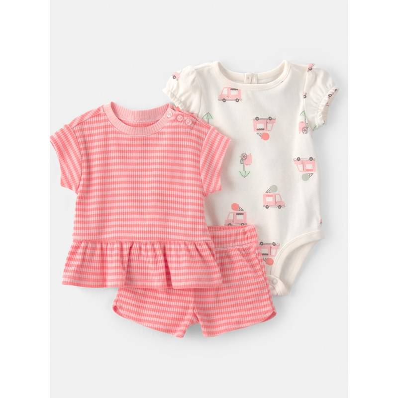 Carter's Baby Girl Multi-Color Ice Cream Truck Top & Onesie with Shorts