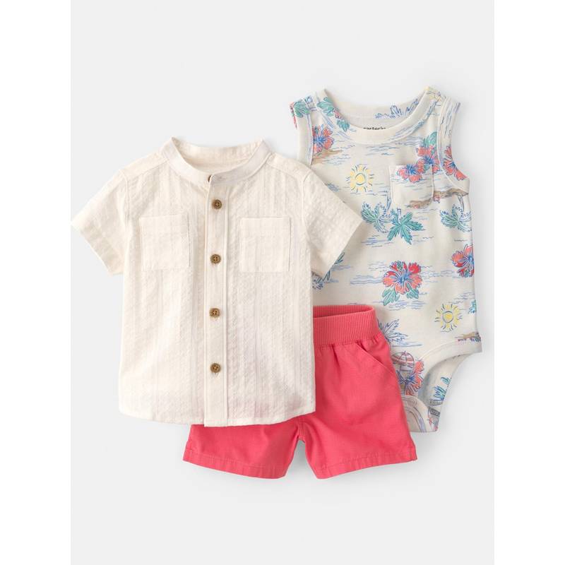 Carter's Baby Boy Multi-Color Shirt & Onesie with Shorts