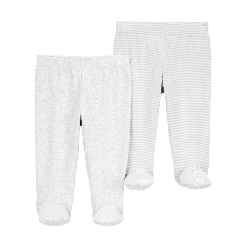 Carter's Kids Grey Organic Cotton Rib Footed Pants