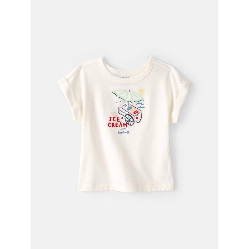 Carter's Girls White Ice Cream T-shirt (2-3 Years)
