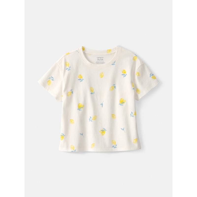 Carter's Girls White Lemon T-shirt (2-3 Years)