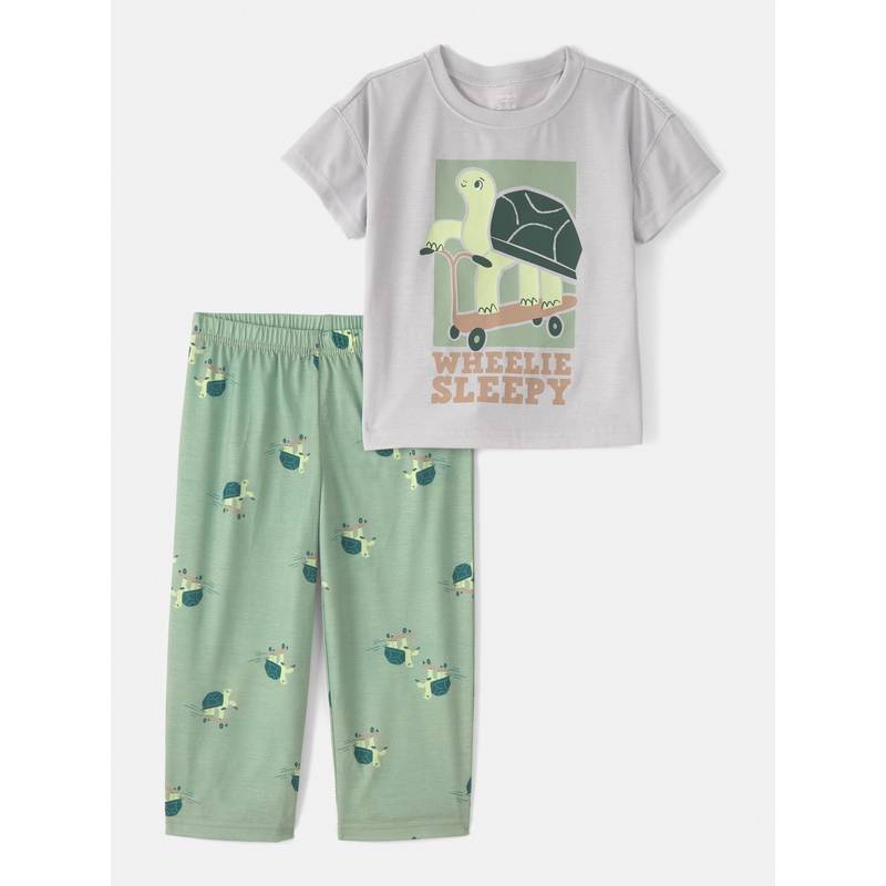 Carter's Boys Grey Turtle Loose Fit T-shirt & Pyjama