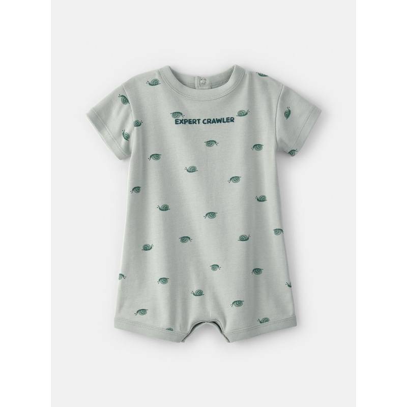 Carter's Baby Boy Green Expert Crawler Snail Romper (Newborn)