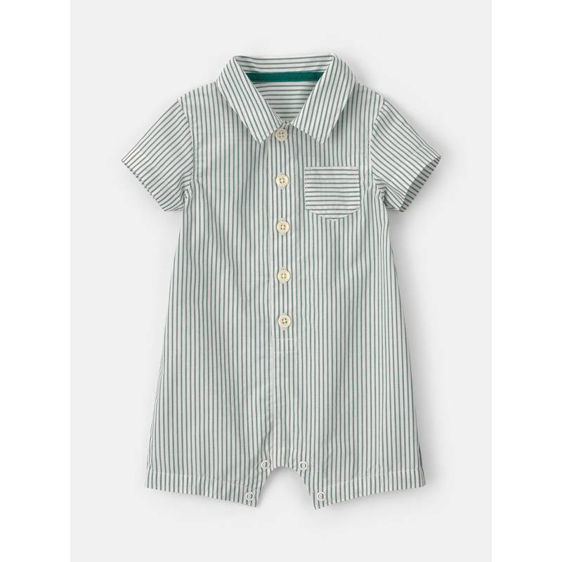 Carter's Baby Boy Green Stripe Romper (Newborn)