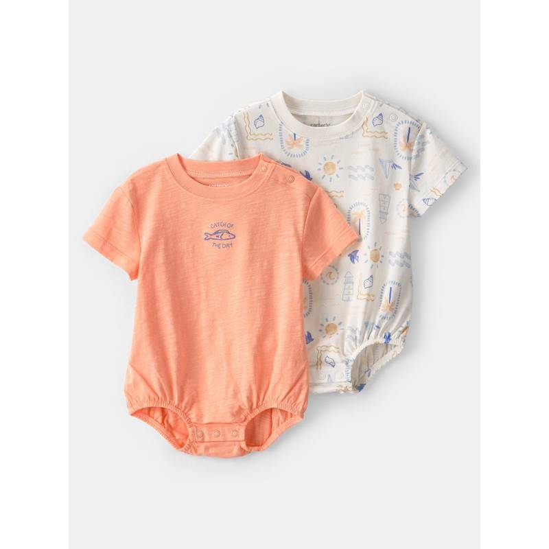 Carter's Baby Boy Multi-Color Beach Bubble Onesies