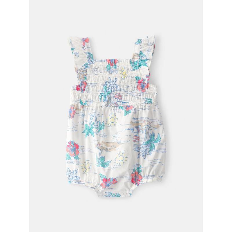 Carter's Baby Girl White Palm Tree Sleeveless Onesie (Newborn)