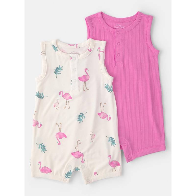 Carter's Baby Girl Multi-Color Flamingo Sleeveless Rompers