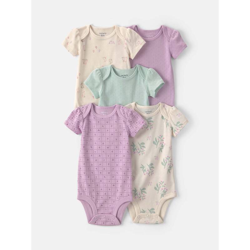 Carter's Infant Girls Floral Multipack Bodysuits (Pack of 5) (3-6 Months)