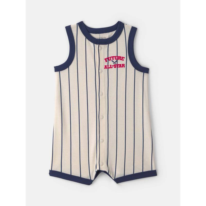 Carter's Infant Boys 'Future All-Star' Baseball Romper - White (New Born)