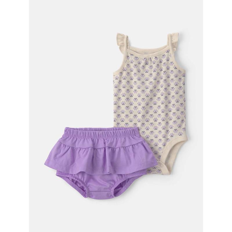 Carter's Infant Girls Bodysuit & Bloomer Set - Purple/Ivory