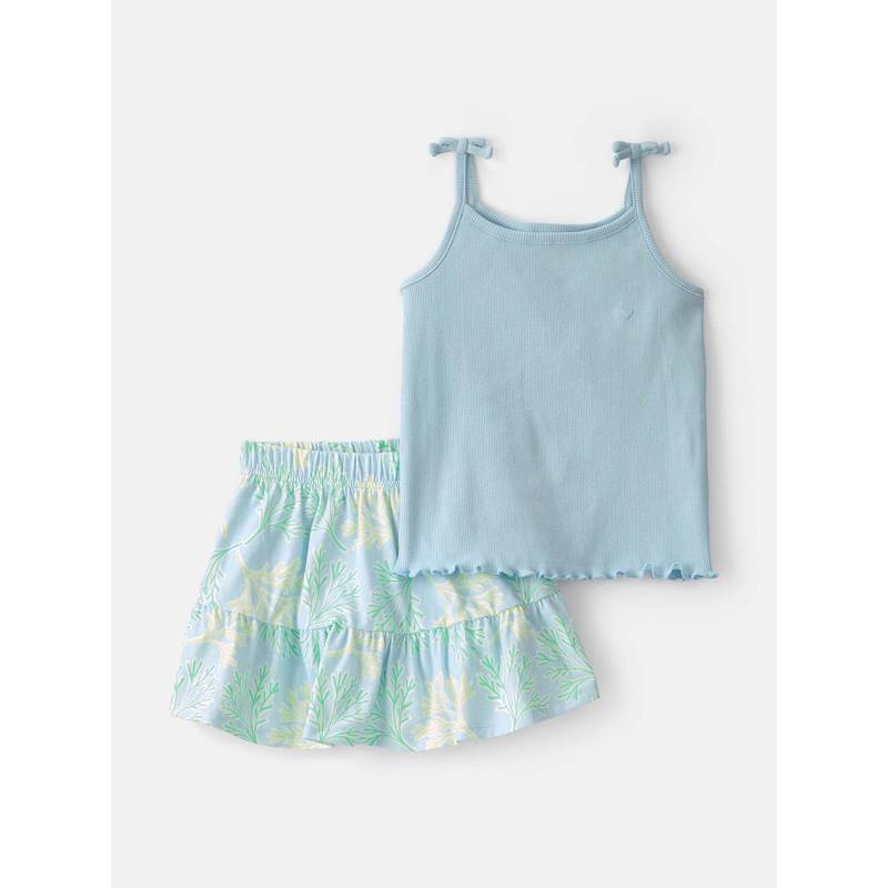 Carter's Toddler Girls Tropical Floral Tank Top & Skorts Set - Blue