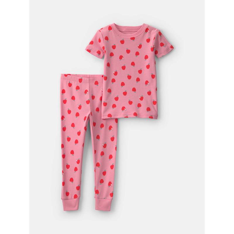 Carter's Toddler Girls Apple 100% Cotton Pyjamas Set - Pink