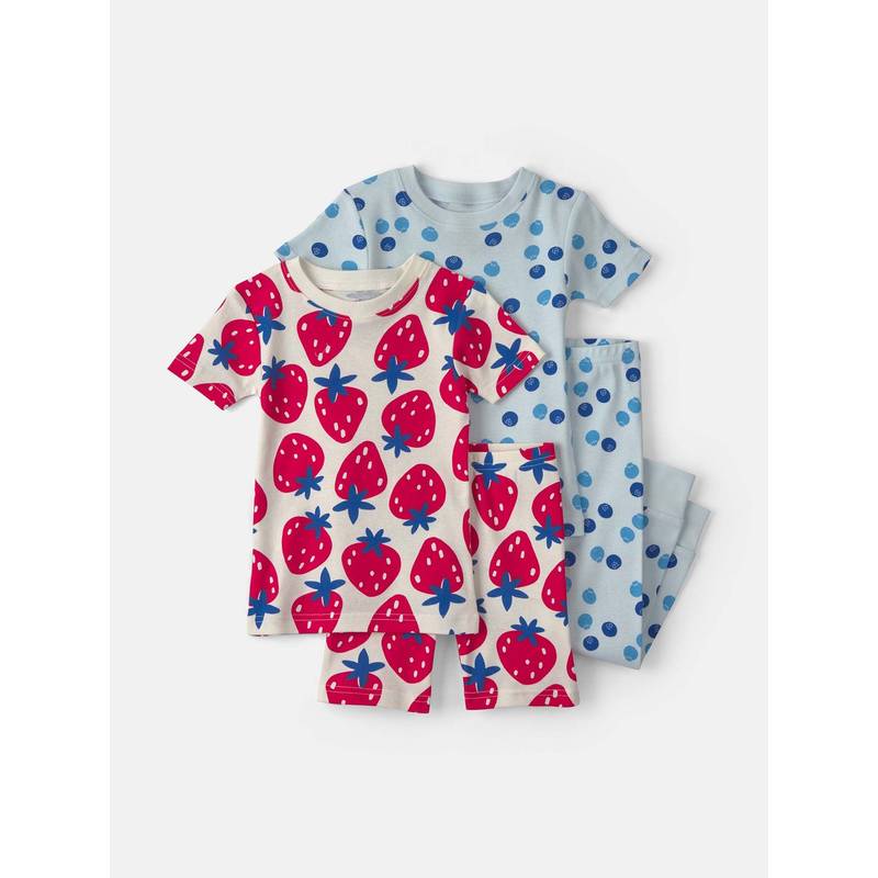 Carter's Infant Girls Fruit 100% Cotton Set - Red/Blue (Pack of 4) (12-18 Months)
