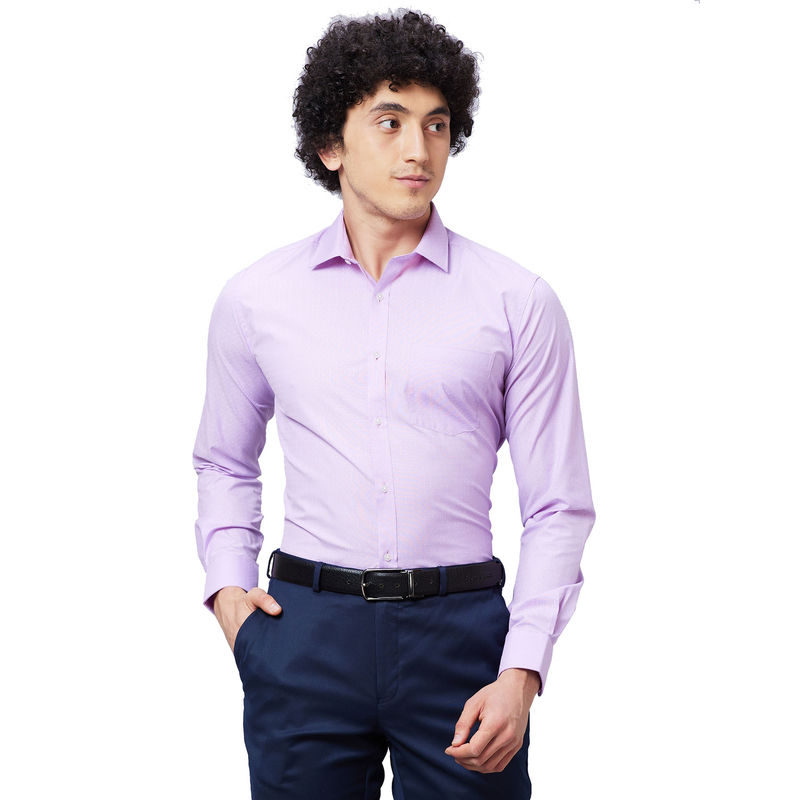 Park Avenue Slim Fit Self Design Medium Violet Shirt (44)
